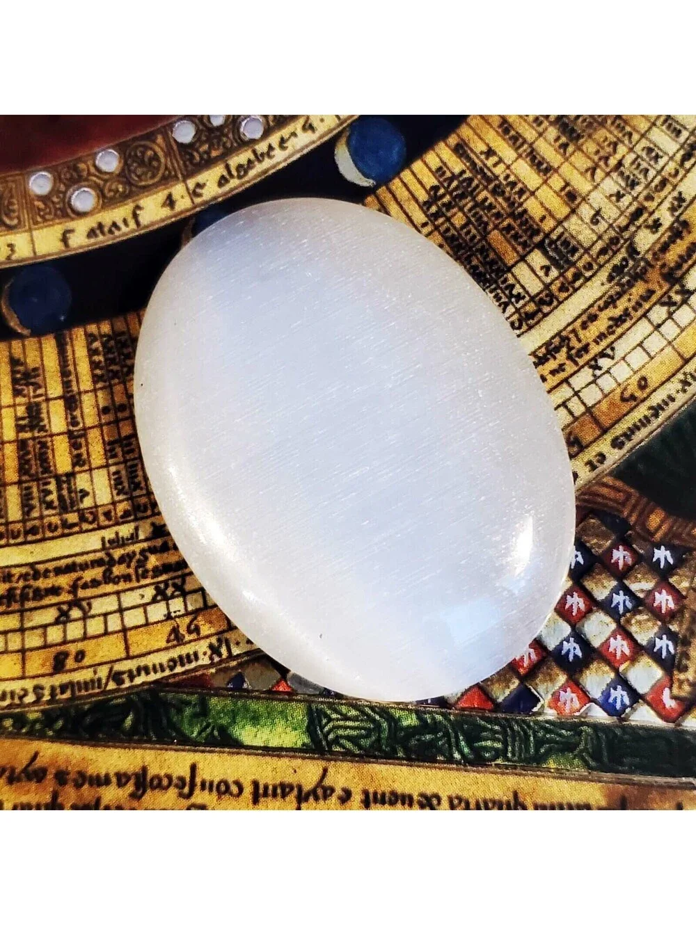 Large White XL Fiber Optic Cats Eye Glass 40x30mm Domed Oval Glass Cabochon
